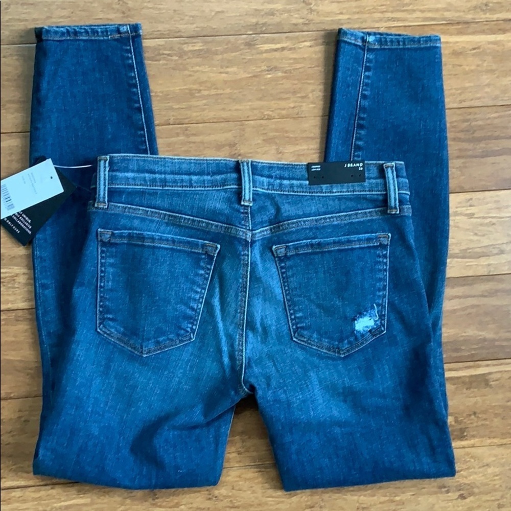 NEW J BRAND Womens Affinity Destruct Blue Jeans - Picture 3 of 4